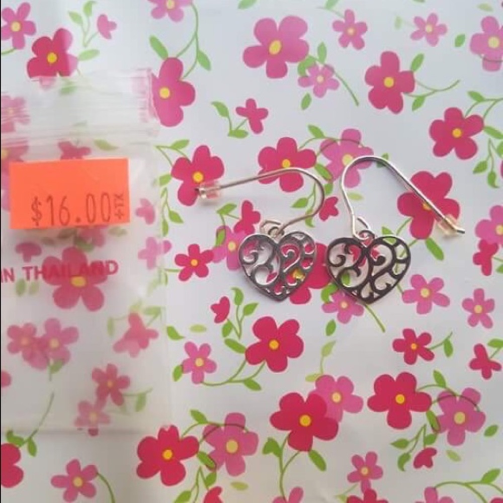 Cute Heart Sterling Silver Earrings